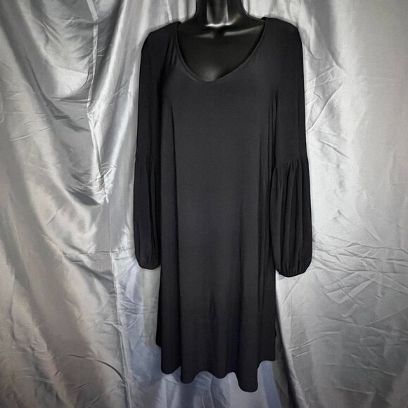 Nik and Nash black poof arm long sleeve midi dress in black. Size XL. - Picture 1 of 7